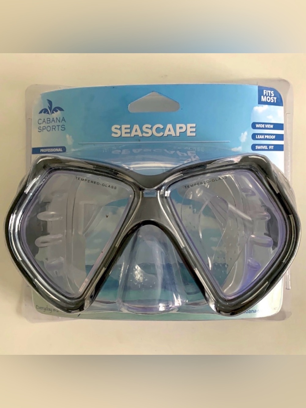 CABANA SPORTS SEASCAPE DIVE READY MASK GOGGLES TEMPERED GLASS WATER POOL PLAY